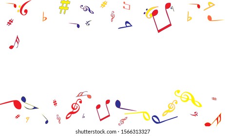 Musical Signs. Modern Background with Notes. Vector Element for Musical Poster, Banner, Advertising, Card. Minimalistic Simple Background.
