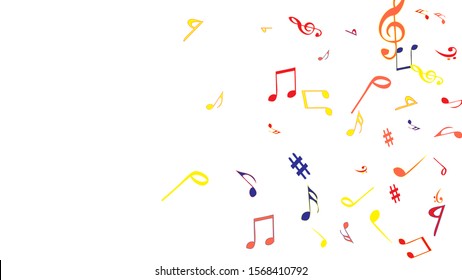 Musical Signs. Modern Background with Notes. Vector Element for Musical Poster, Banner, Advertising, Card. Minimalistic Simple Background.
