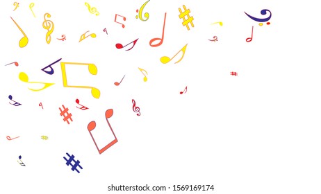 Musical Signs. Modern Background with Notes. Vector Element for Musical Poster, Banner, Advertising, Card. Minimalistic Simple Background.
