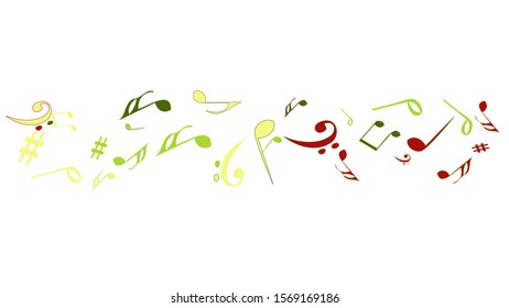 Musical Signs. Modern Background with Notes. Vector Element for Musical Poster, Banner, Advertising, Card. Minimalistic Simple Background.

