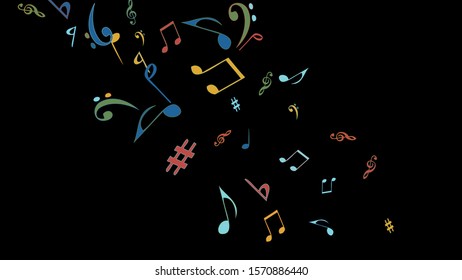 Musical Signs. Modern Background with Notes. Vector Element  Minimalistic Simple Background.
