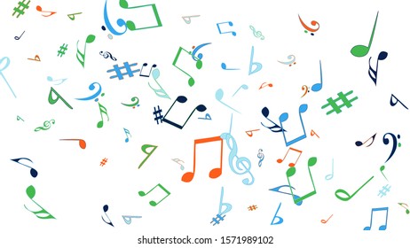 Musical Signs. Modern Background with Notes. Vector Element for Musical Poster, Banner, Advertising, Card. Minimalistic Simple Background.
