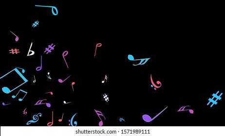 Musical Signs. Modern Background with Notes. Vector Element for Musical Poster, Banner, Advertising, Card. Minimalistic Simple Background.
