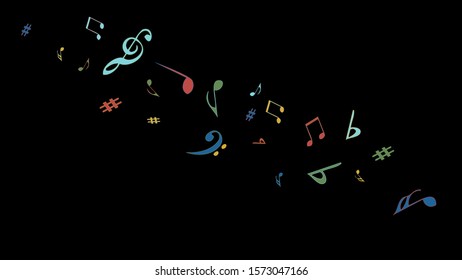 Musical Signs. Modern Background with Notes. Vector Element for Musical Poster, Banner, Advertising, Card. Minimalistic Simple Background.
