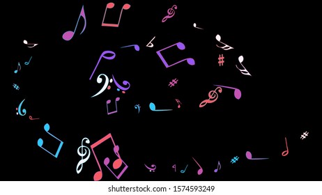 Musical Signs. Modern Background with Notes. Vector Element for Musical Poster, Banner, Advertising, Card. Minimalistic Simple Background.
