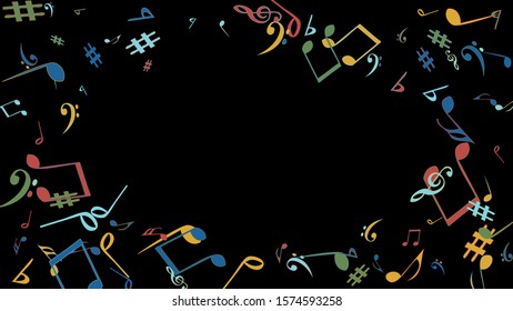 Musical Signs. Modern Background with Notes. Vector Element for Musical Poster, Banner, Advertising, Card. Minimalistic Simple Background.

