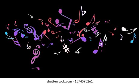 Musical Signs. Modern Background with Notes. Vector Element for Musical Poster, Banner, Advertising, Card. Minimalistic Simple Background.
