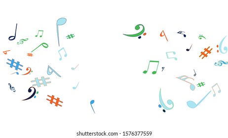 Musical Signs. Modern Background with Notes. Vector Element for Musical Poster, Banner, Advertising, Card. Minimalistic Simple Background.
