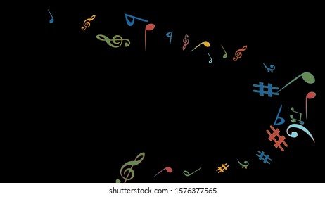 Musical Signs. Modern Background with Notes. Vector Element for Musical Poster, Banner, Advertising, Card. Minimalistic Simple Background.

