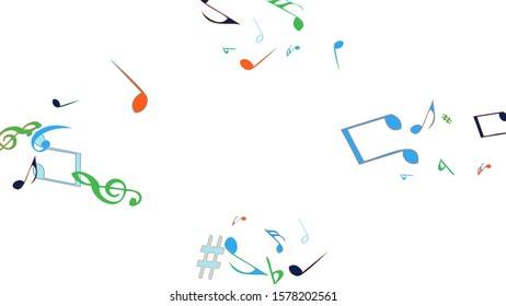 Musical Signs. Modern Background with Notes. Vector Element for Musical Poster, Banner, Advertising, Card. Minimalistic Simple Background.

