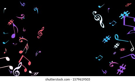 Musical Signs. Modern Background with Notes. Vector Element for Musical Poster, Banner, Advertising, Card. Minimalistic Simple Background.
