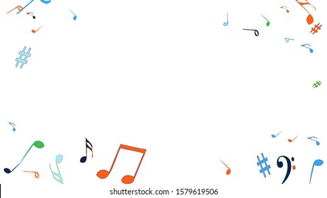 Musical Signs. Modern Background with Notes. Vector Element for Musical Poster, Banner, Advertising, Card. Minimalistic Simple Background.
