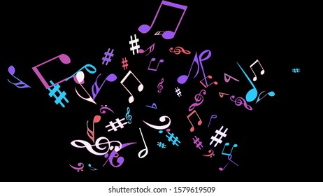 Musical Signs. Modern Background with Notes. Vector Element for Musical Poster, Banner, Advertising, Card. Minimalistic Simple Background.
