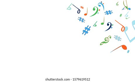 Musical Signs. Modern Background with Notes. Vector Element for Musical Poster, Banner, Advertising, Card. Minimalistic Simple Background.
