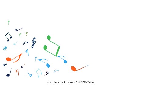 Musical Signs. Modern Background with Notes. Vector Element for Musical Poster, Banner, Advertising, Card. Minimalistic Simple Background.
