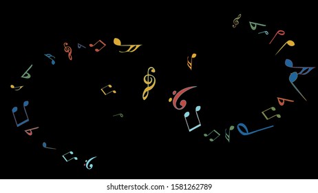 Musical Signs. Modern Background with Notes. Vector Element for Musical Poster, Banner, Advertising, Card. Minimalistic Simple Background.

