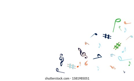 Musical Signs. Modern Background with Notes. Vector Element for Musical Poster, Banner, Advertising, Card. Minimalistic Simple Background.
