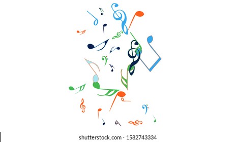 Musical Signs. Modern Background with Notes. Vector Element for Musical Poster, Banner, Advertising, Card. Minimalistic Simple Background.
