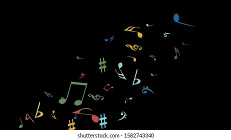 Musical Signs. Modern Background with Notes. Vector Element for Musical Poster, Banner, Advertising, Card. Minimalistic Simple Background.
