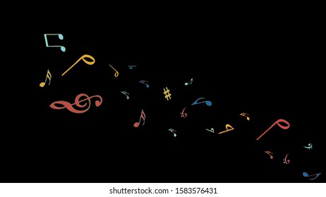 Musical Signs. Modern Background with Notes. Vector Element for Musical Poster, Banner, Advertising, Card. Minimalistic Simple Background.
