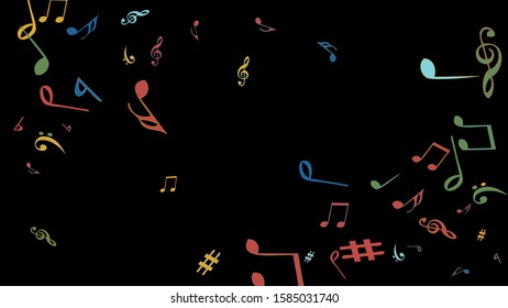 Musical Signs. Modern Background with Notes. Vector Element for Musical Poster, Banner, Advertising, Card. Minimalistic Simple Background.
