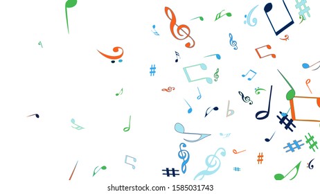 Musical Signs. Modern Background with Notes. Vector Element for Musical Poster, Banner, Advertising, Card. Minimalistic Simple Background.
