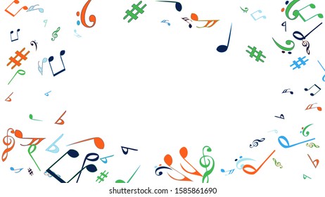 Musical Signs. Modern Background with Notes. Vector Element for Musical Poster, Banner, Advertising, Card. Minimalistic Simple Background.
