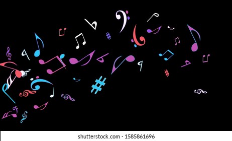 Musical Signs. Modern Background with Notes. Vector Element for Musical Poster, Banner, Advertising, Card. Minimalistic Simple Background.
