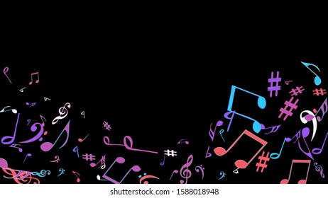 Musical Signs. Modern Background with Notes. Vector Element for Musical Poster, Banner, Advertising, Card. Minimalistic Simple Background.
