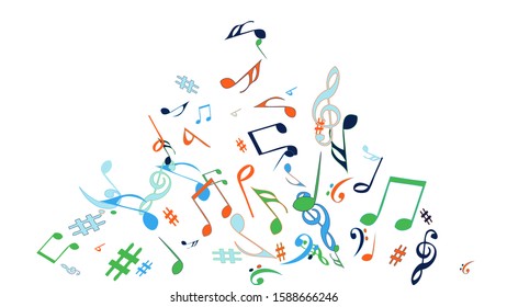 Musical Signs. Modern Background with Notes. Vector Element for Musical Poster, Banner, Advertising, Card. Minimalistic Simple Background.

