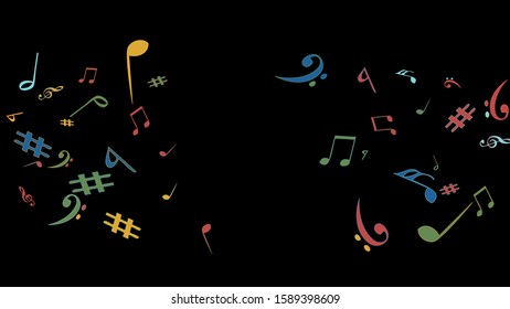 Musical Signs. Modern Background with Notes. Vector Element for Musical Poster, Banner, Advertising, Card. Minimalistic Simple Background.
