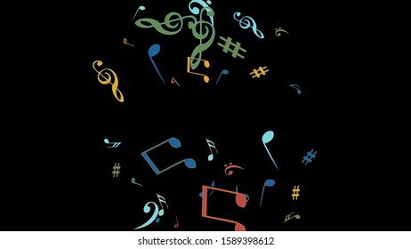 Musical Signs. Modern Background with Notes. Vector Element for Musical Poster, Banner, Advertising, Card. Minimalistic Simple Background.
