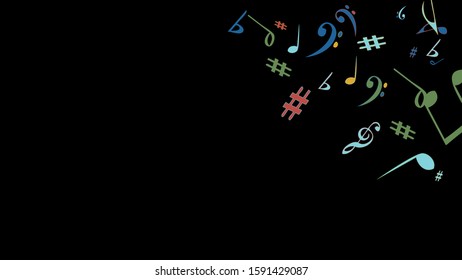 Musical Signs. Modern Background with Notes. Vector Element for Musical Poster, Banner, Advertising, Card. Minimalistic Simple Background.
