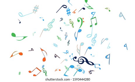 Musical Signs. Modern Background with Notes. Vector Element for Musical Poster, Banner, Advertising, Card. Minimalistic Simple Background.
