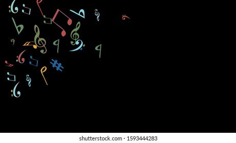 Musical Signs. Modern Background with Notes. Vector Element for Musical Poster, Banner, Advertising, Card. Minimalistic Simple Background.

