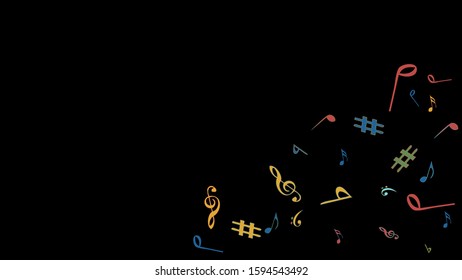 Musical Signs. Modern Background with Notes. Vector Element for Musical Poster, Banner, Advertising, Card. Minimalistic Simple Background.
