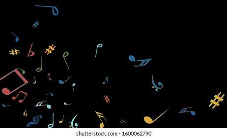 Musical Signs. Modern Background with Notes. Vector Element for Musical Poster, Banner, Advertising, Card. Minimalistic Simple Background.
