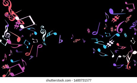 Musical Signs. Modern Background with Notes. Vector Element for Musical Poster, Banner, Advertising, Card. Minimalistic Simple Background.
