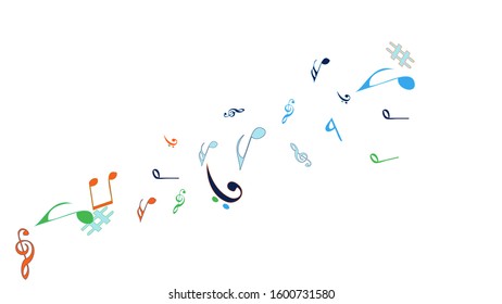 Musical Signs. Modern Background with Notes. Vector Element for Musical Poster, Banner, Advertising, Card. Minimalistic Simple Background.
