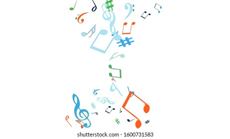 Musical Signs. Modern Background with Notes. Vector Element for Musical Poster, Banner, Advertising, Card. Minimalistic Simple Background.
