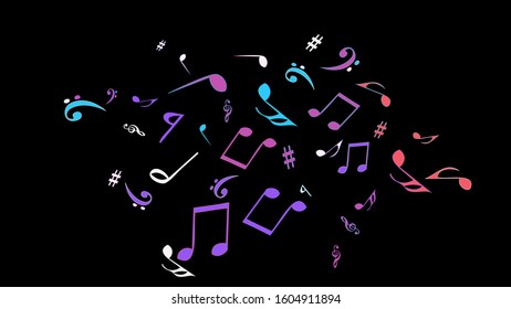 Musical Signs. Modern Background with Notes. Vector Element for Musical Poster, Banner, Advertising, Card. Minimalistic Simple Background.
