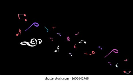 Musical Signs. Modern Background with Notes. Vector Element for Musical Poster, Banner, Advertising, Card. Minimalistic Simple Background.
