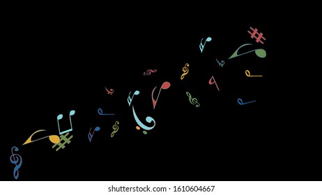 Musical Signs. Modern Background with Notes. Vector Element for Musical Poster, Banner, Advertising, Card. Minimalistic Simple Background.
