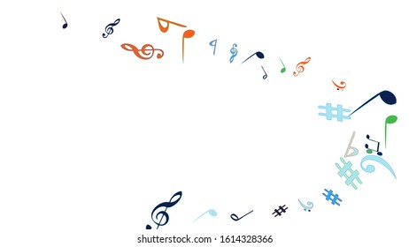 Musical Signs. Modern Background with Notes. Vector Element for Musical Poster, Banner, Advertising, Card. Minimalistic Simple Background.
