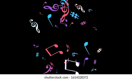 Musical Signs. Modern Background with Notes. Vector Element for Musical Poster, Banner, Advertising, Card. Minimalistic Simple Background.
