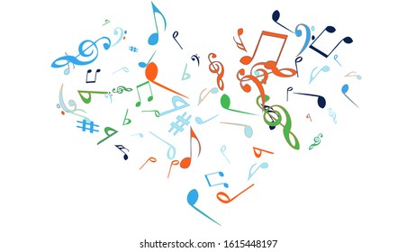 Musical Signs. Modern Background with Notes. Vector Element for Musical Poster, Banner, Advertising, Card. Minimalistic Simple Background.
