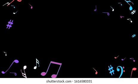 Musical Signs. Modern Background with Notes. Vector Element for Musical Poster, Banner, Advertising, Card. Minimalistic Simple Background.
