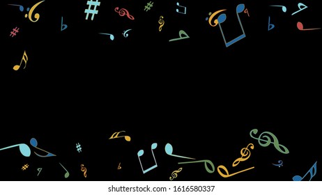 Musical Signs. Modern Background with Notes. Vector Element for Musical Poster, Banner, Advertising, Card. Minimalistic Simple Background.
