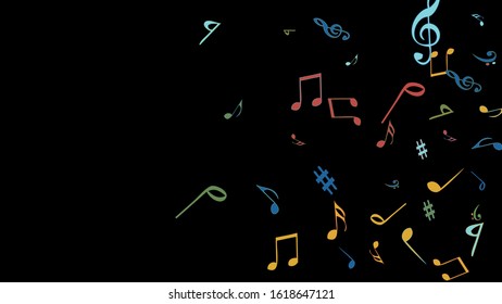 Musical Signs. Modern Background with Notes. Vector Element for Musical Poster, Banner, Advertising, Card. Minimalistic Simple Background.
