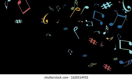 Musical Signs. Modern Background with Notes. Vector Element for Musical Poster, Banner, Advertising, Card. Minimalistic Simple Background.
